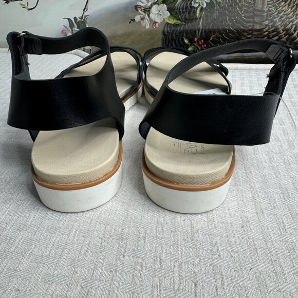 Time And Tru Womens Black Sandals Size 11  Adjustable Straps Comfortable - Picture 7 of 9